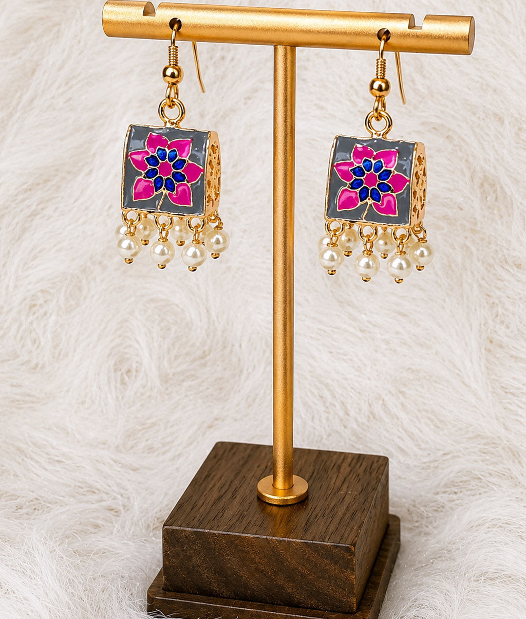 Multicolor Traditional Bloom Earrings