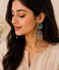 The Royal Mayur Chand Jhumka Earrings